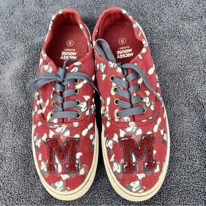 Disney Mickey Mouse canvas sneakers, burgundy